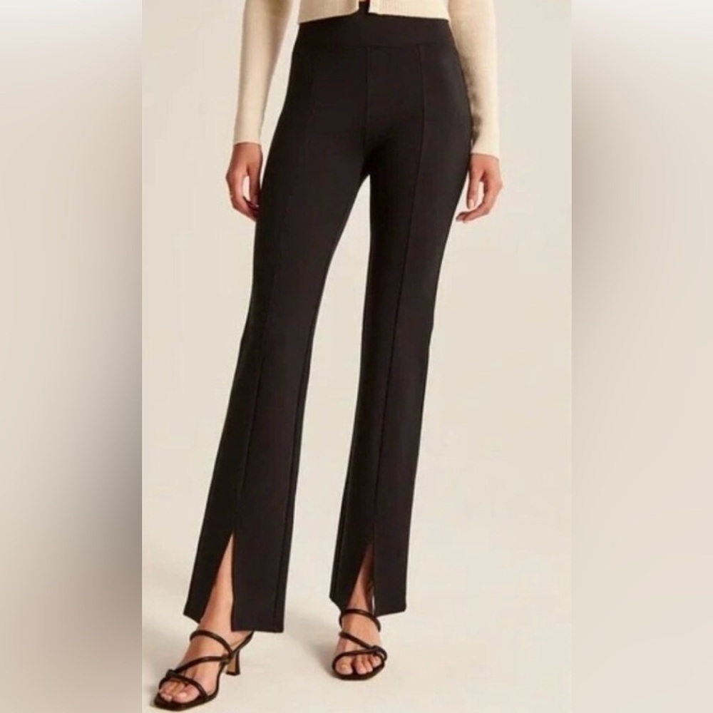 Abercrombie & Fitch NWT Black Split Hem Flare Bootcut Pull-On Pants Size XS
